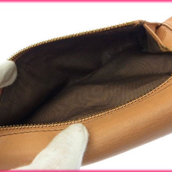 Chloe Wallet Purse Long Wallet Logo Beige Silver Woman Authentic Used Y889 - Picture 4 of 5